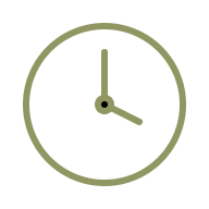 Horloge minimaliste vert olive 4h, design moderne ferrai aménagement à Carcassonne